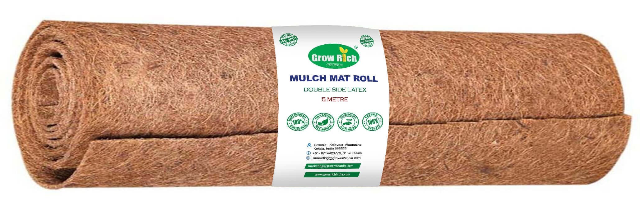 Grow Rich Mulch Mat Roll Double Side Latex 5m